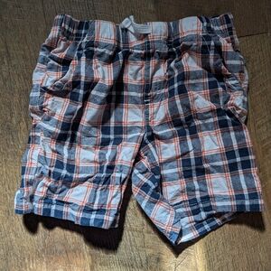 Kids Jumping Beans Plaid Shorts - Navy and Orange
